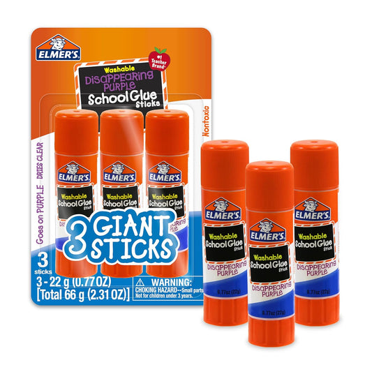 Elmer's Disappearing Purple Glue Sticks - 3 Count