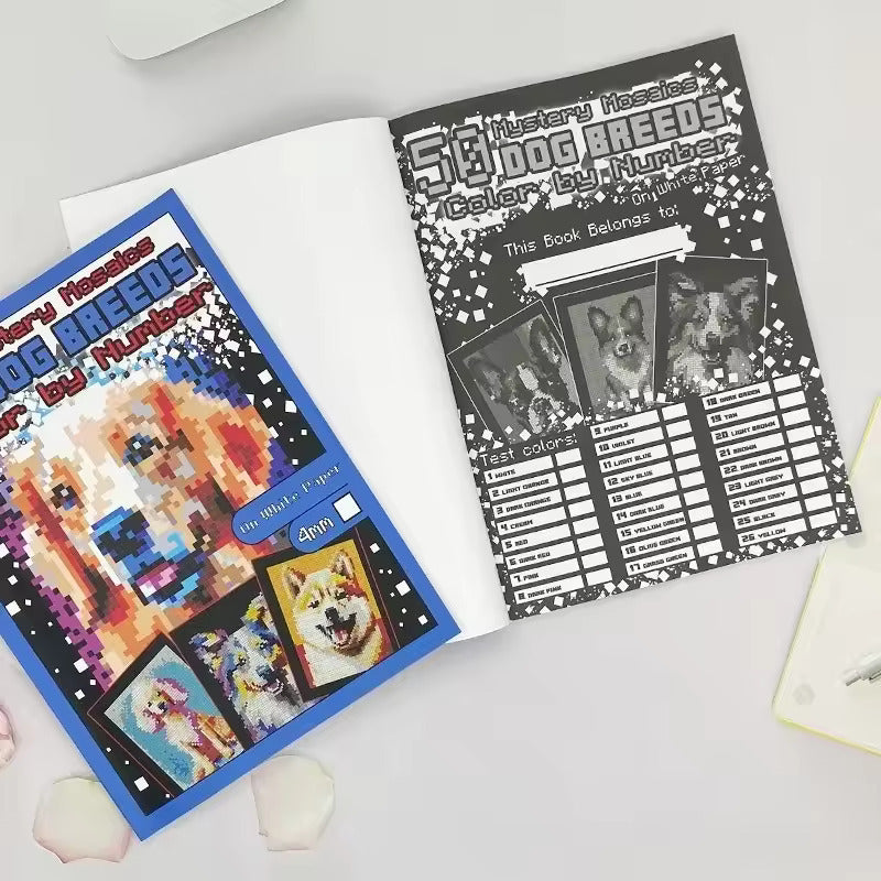 Dog Breeds Color By Number Book
